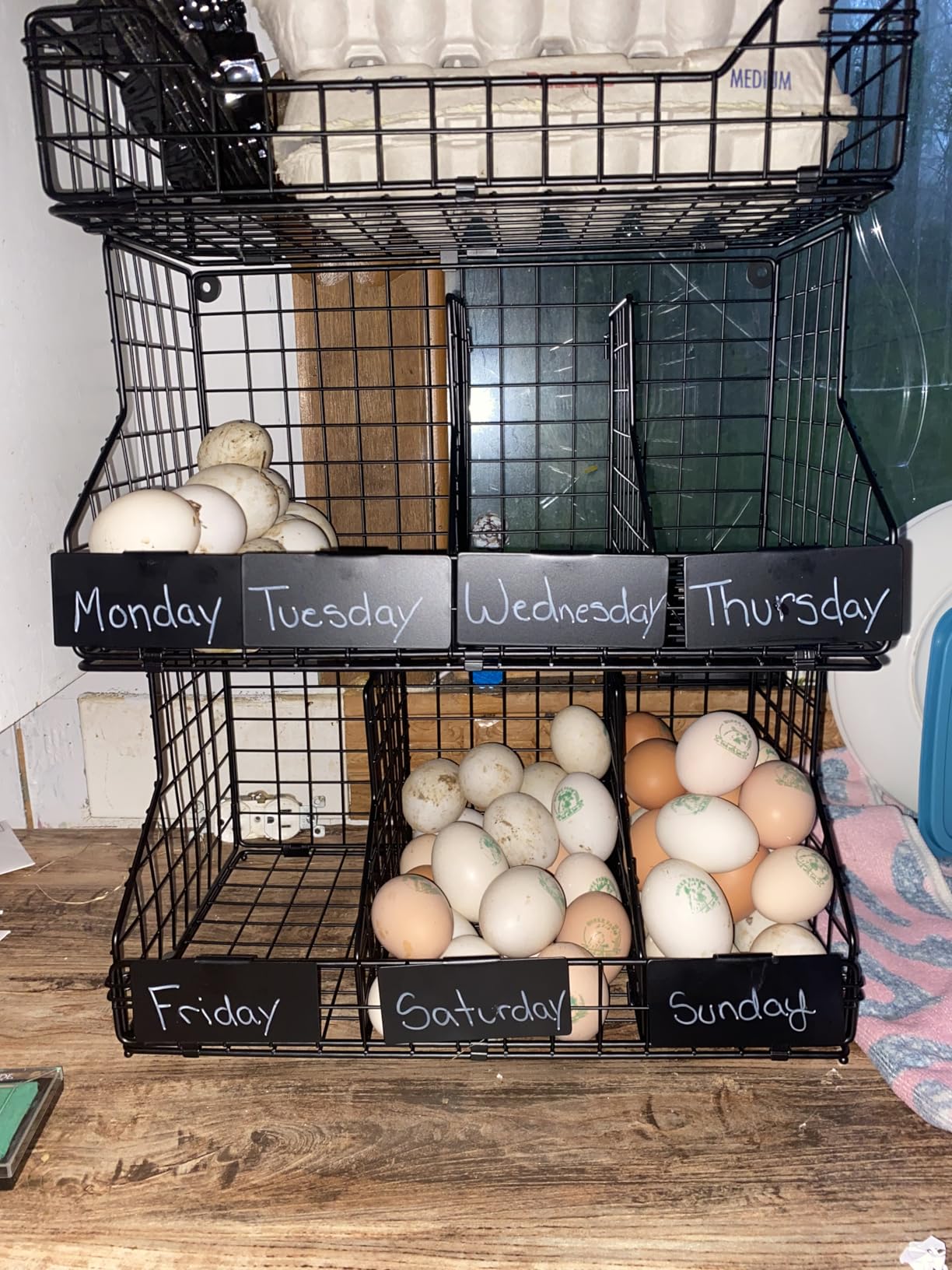 Egg Holder Countertop, 3-Tier Egg Rack, Stackable Wire Baskets customer photo 1