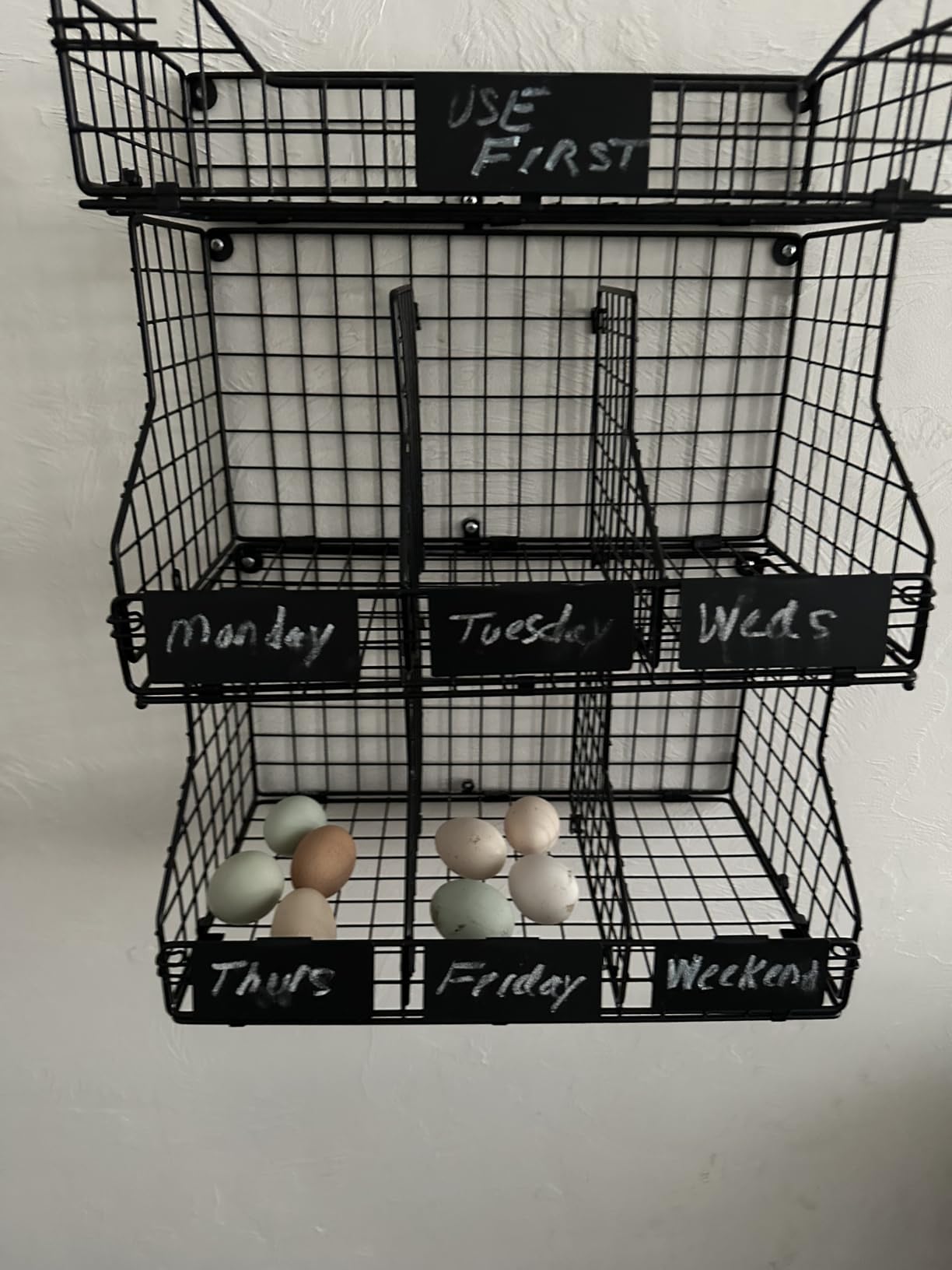 Egg Holder Countertop, 3-Tier Egg Rack, Stackable Wire Baskets customer photo 2