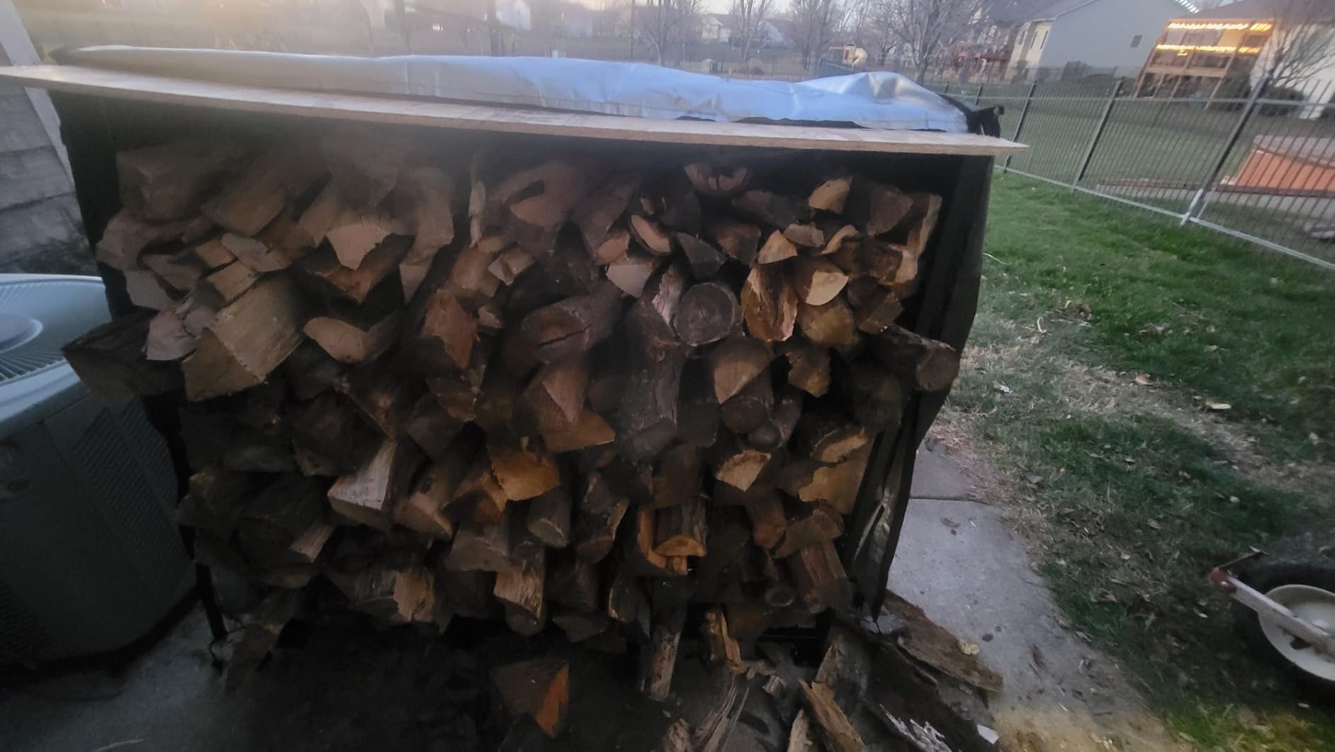 nalone 4FT Outdoor Firewood Rack with Cover, Heavy Duty Square Strong Stand Rack with Waterproof Cover for Fireplace Fire Pits Wood Pile Storage Holder Lumber Rack customer photo 2