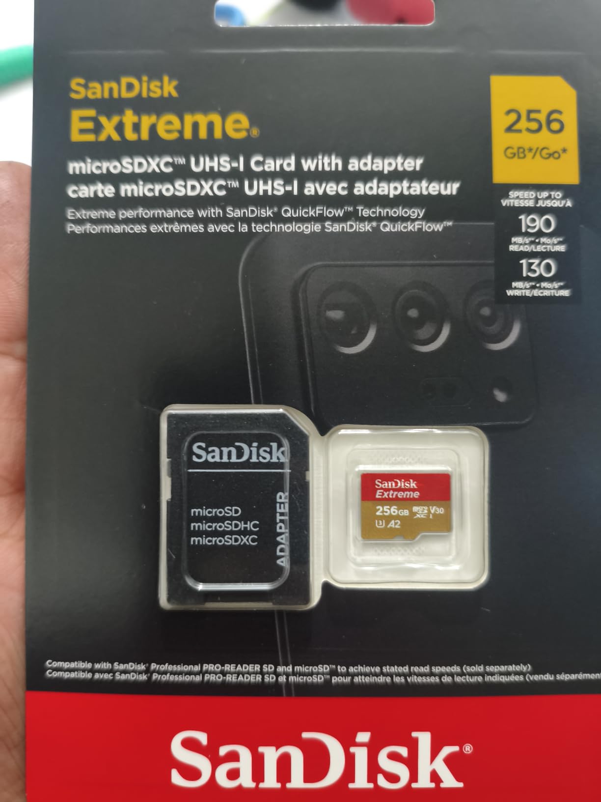 SANDISK 256GB Extreme microSD Card + Adapter, Up to 190MB/s Read Speeds customer photo 2