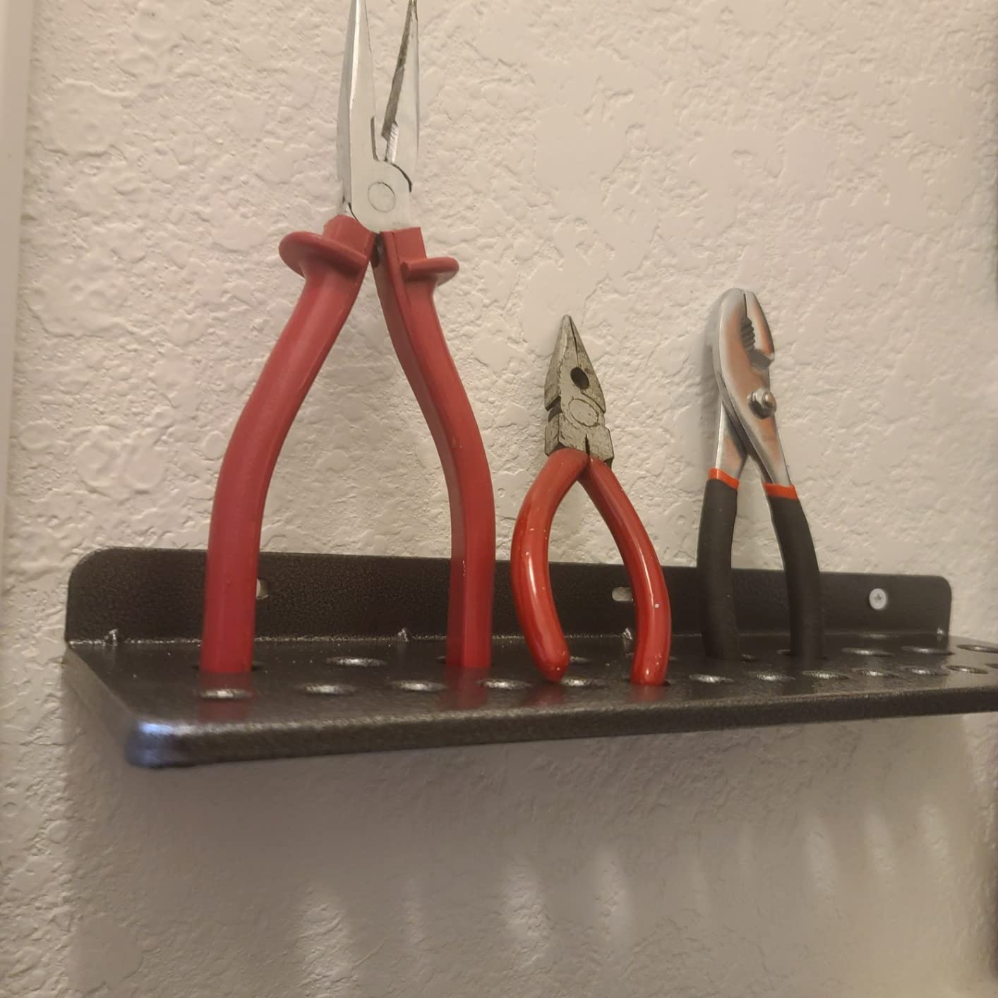 AHOWPD Screwdriver Organizer, Metal Plier Organizer Hammer Rack Screwdriver Holder Hand Tool Organizer and Storage Rack Wall Mount for Garage Workshop Workbench - 4 Pack customer photo 1