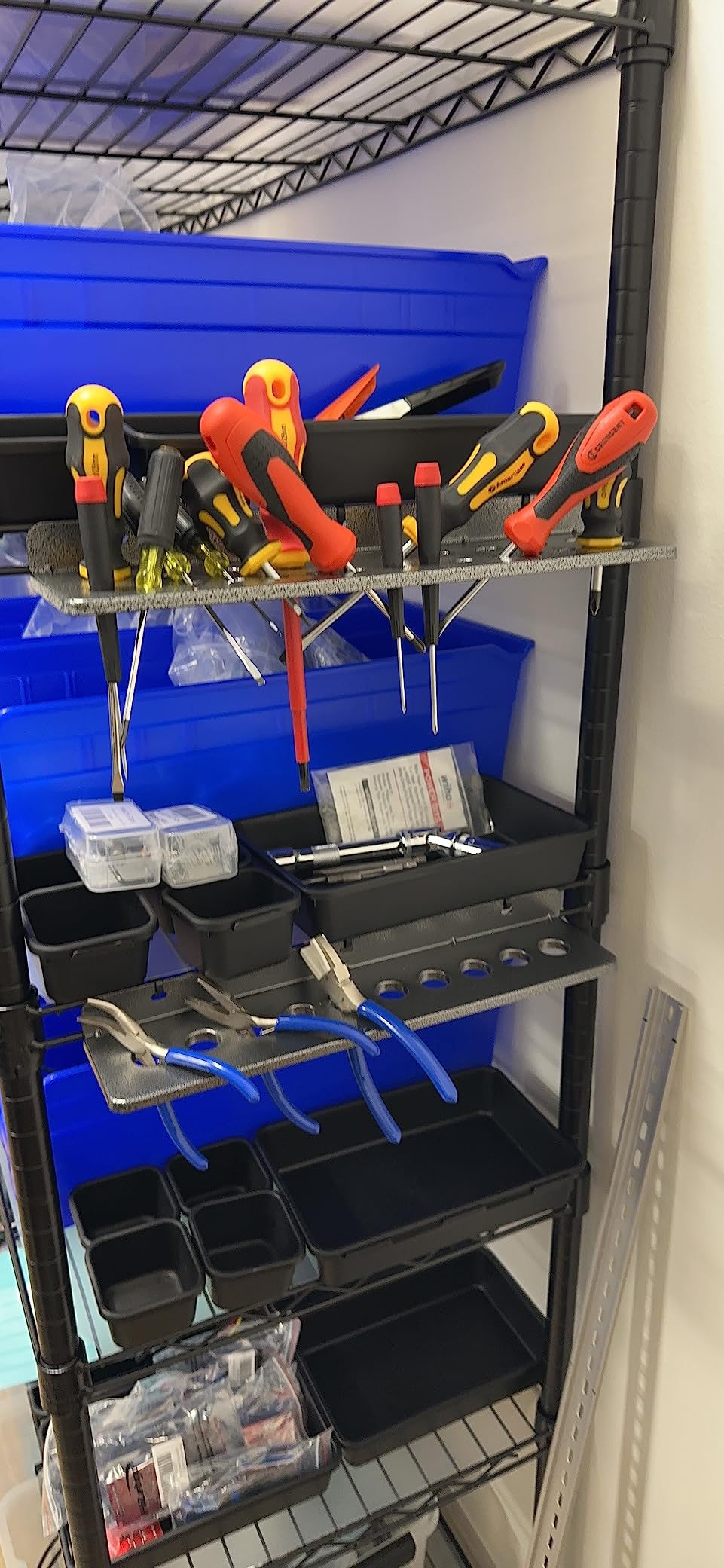 AHOWPD Screwdriver Organizer, Metal Plier Organizer Hammer Rack Screwdriver Holder Hand Tool Organizer and Storage Rack Wall Mount for Garage Workshop Workbench - 4 Pack customer photo 2