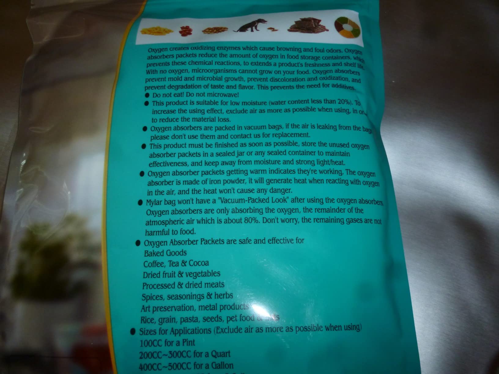 30pcs 1 Gallon Mylar Bags for Food Storage (15 Mil Extra Thick 7.5 Mil Each Side) with Oxygen Absorbers 500CC (40pcs), 10