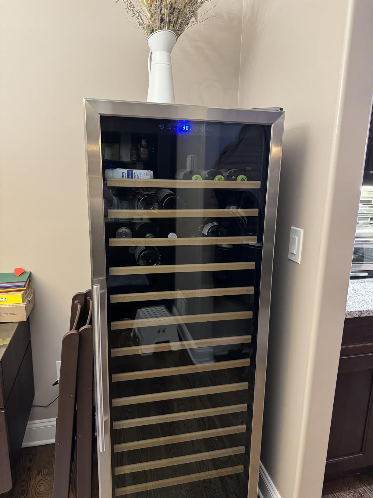 BODEGA 24 Inch Wine Cooler, 154 Bottle Large Refrigerator, Tall Freestanding Wine Fridge with Intelligent Temperature Memory & Humidity Control, Upgraded Quiet Compressor for Bedroom, Bar and Kitchen customer photo 1