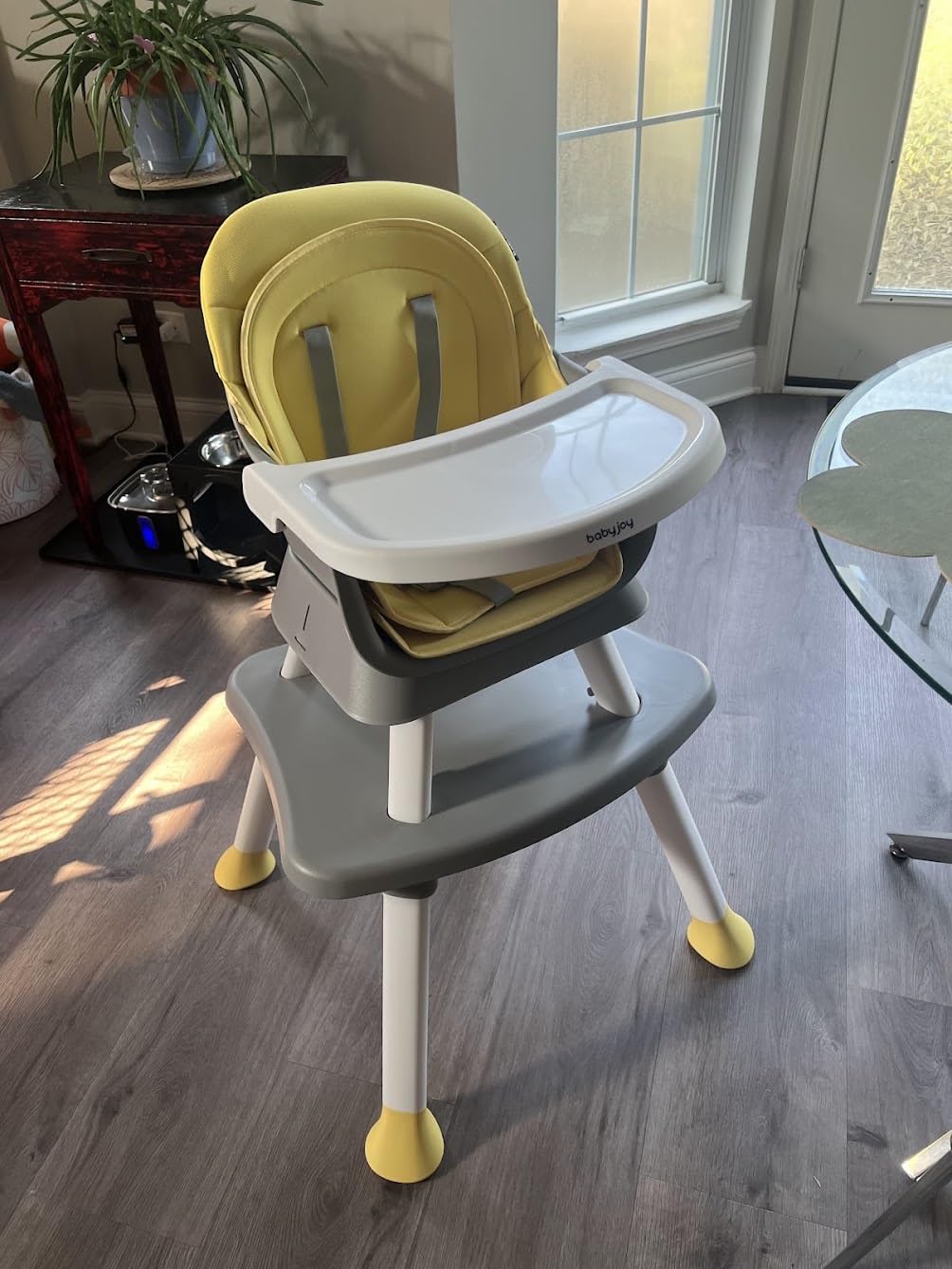 BABY JOY Baby High Chair, 8 in 1 Convertible Highchair for Babies & Toddlers | Booster Seat | Table and Chair Set | Building Block Table | Toddler Chair with Safety Harness, Removable Tray (Gray) customer photo 1