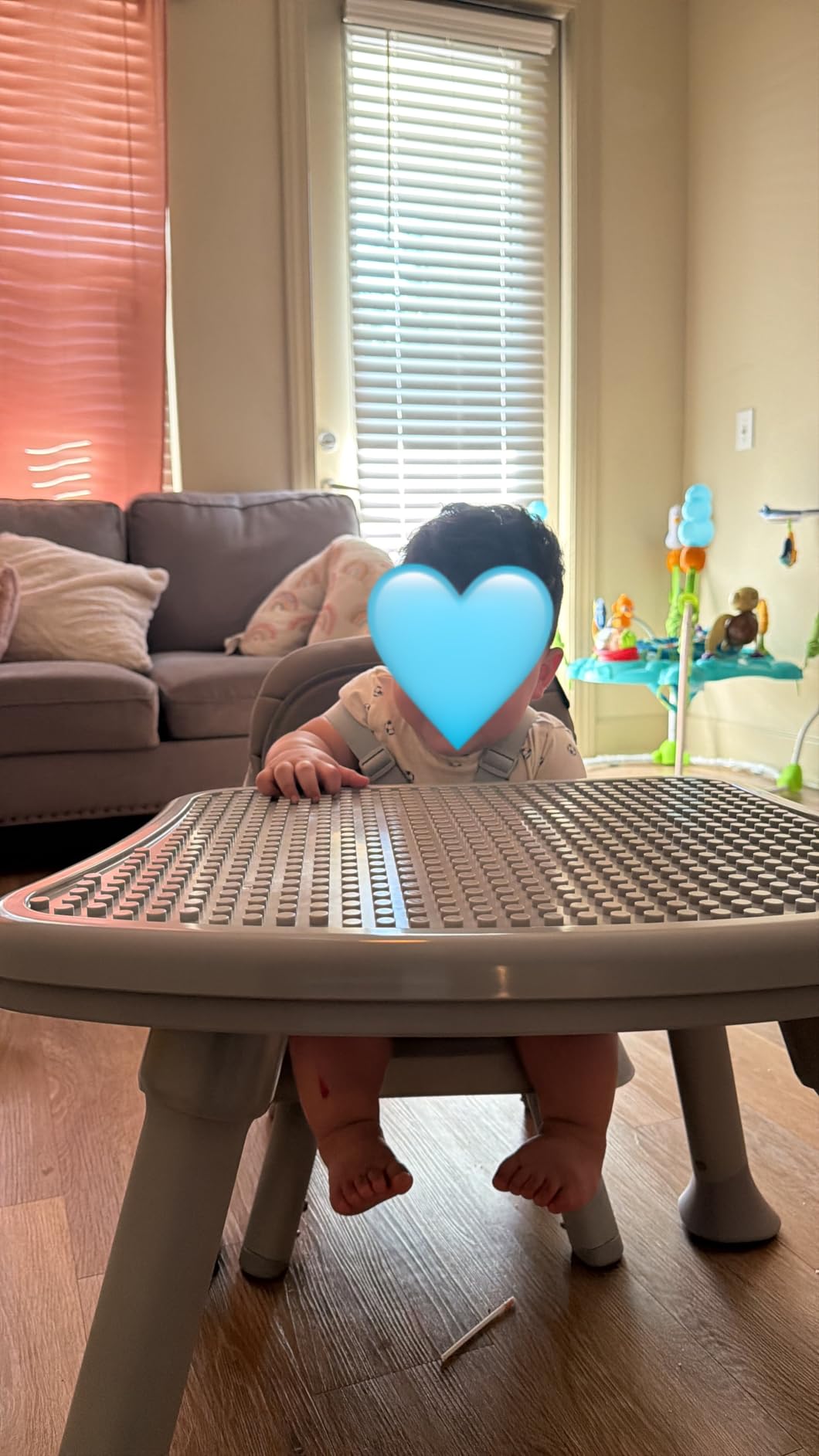 BABY JOY Baby High Chair, 8 in 1 Convertible Highchair for Babies & Toddlers | Booster Seat | Table and Chair Set | Building Block Table | Toddler Chair with Safety Harness, Removable Tray (Gray) customer photo 2