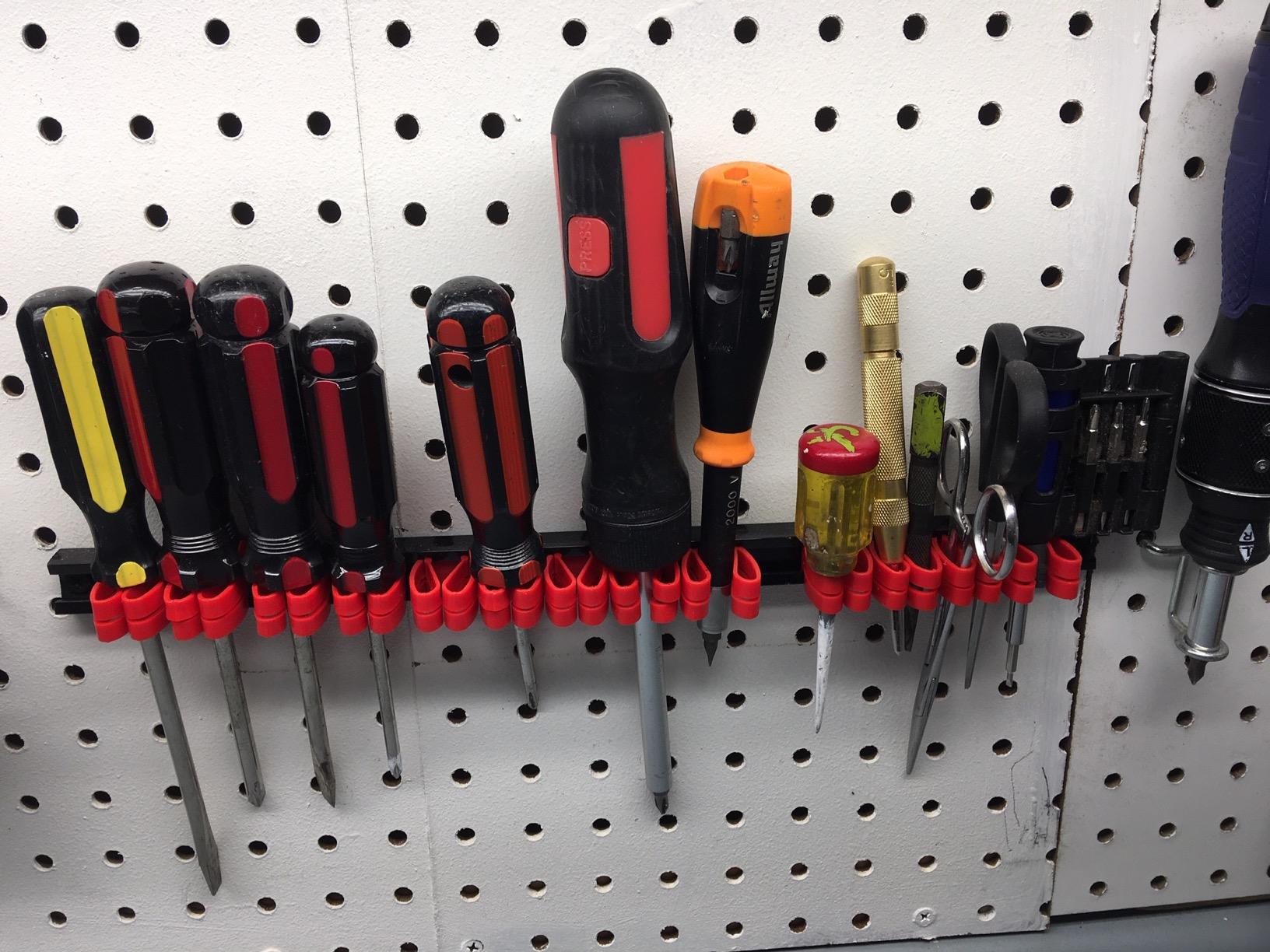 CASOMAN 10 pcs Screwdriver Organizer and Wrench Organizer, Wall Mount, Hand Tool Holder, Plastic Rail Wrench Hanger with Clips customer photo 1