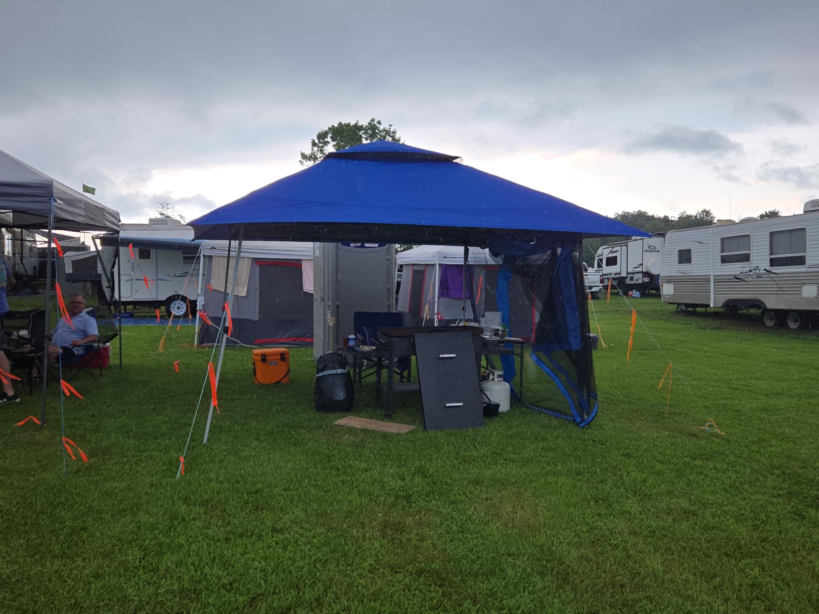 CROWN SHADES 11x11 Pop Up Gazebo, Outdoor Canopy Tent, Beige & Coffee customer photo 2
