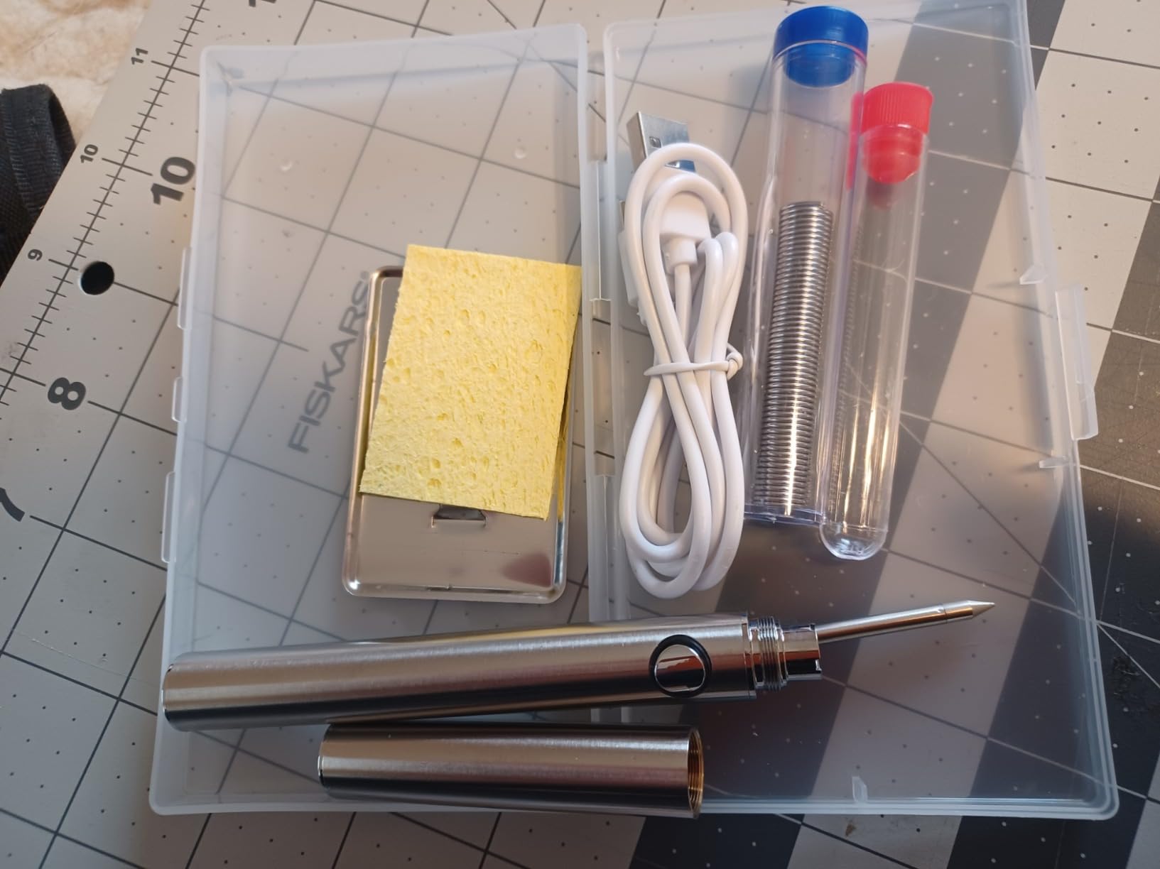 Cordless Soldering Iron Kit, ELMCONFIG 1100mAh USB Wireless Electric Soldering Gun Pen, Portable and Rechargeable for Home Appliance Repair, Electronic Components, DIY customer photo 1
