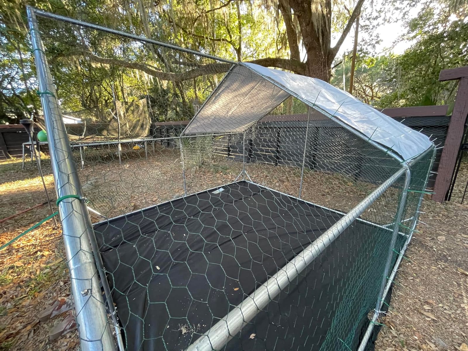 Walk-in Metal Chicken Coop 9.8x6.5x6.5 ft, Waterproof Cover, PVC Wire Mesh customer photo 1