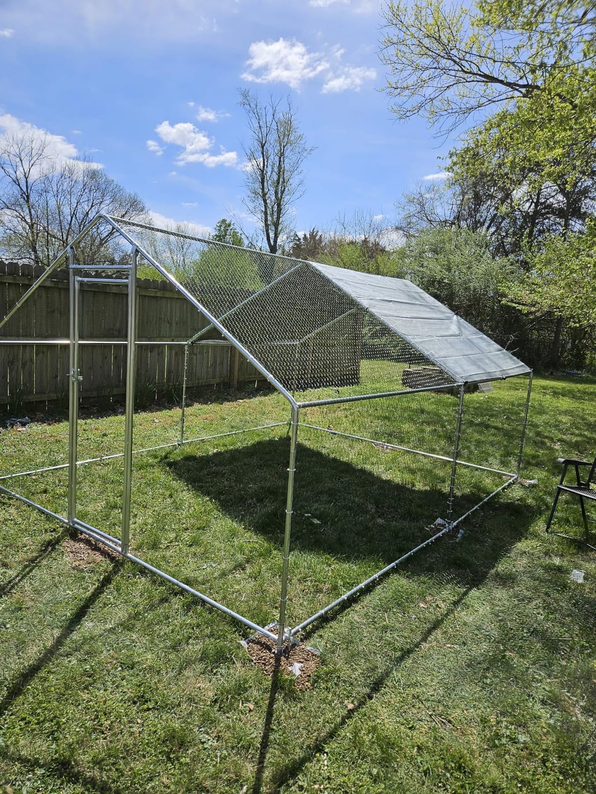 HITTITE Large Metal Chicken Coop with Run, 12.8 x 9.84 x 6.56 ft Walk in Poultry Cage Chicken Run Pen, Outdoor Chicken Runs for Yard with Waterproof & Anti-UV Cover customer photo 1