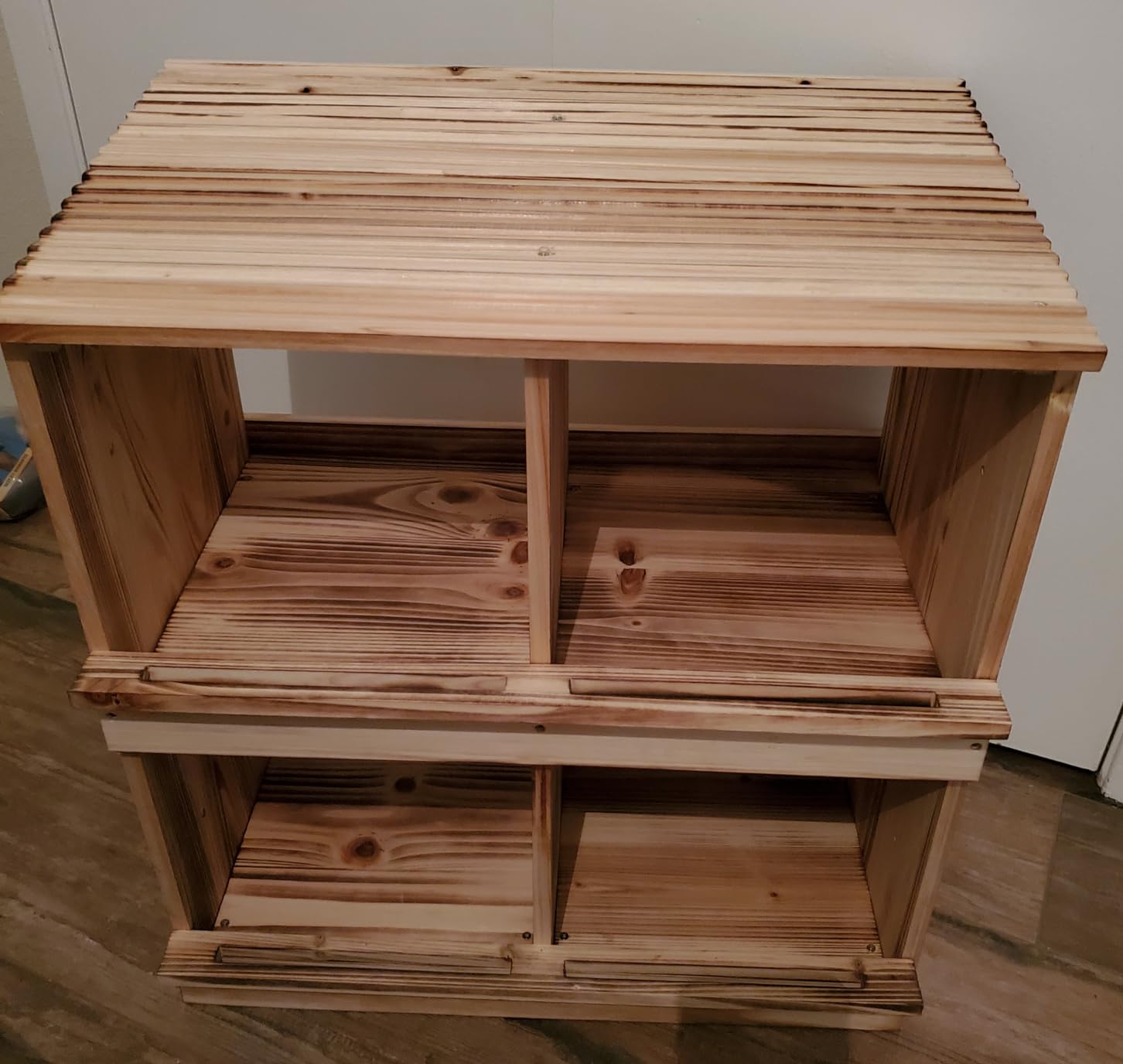 Nesting Boxes for Chickens - Wooden Chicken Nesting Box for Poultry Heavy Duty 4 Compartments Laying Eggs Nest Box Wall Mount for Chickens, Hens, Ducks customer photo 2