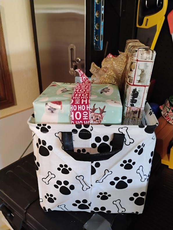 Rectangular Kids Storage Bins,Baby Baskets Organizer.Waterproof PE Coating Cute Basket with Handles.Woodland Nursery Decor,Toys Box,Books Basket, (Cute Animal) customer photo 2