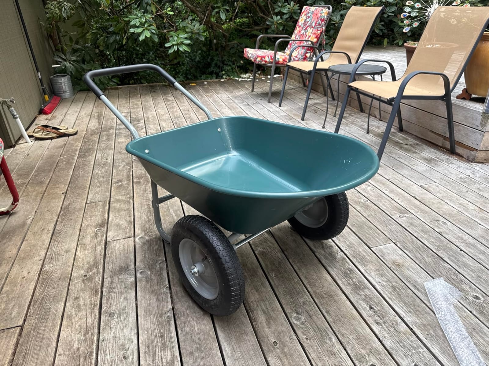 IDZO Upgrade 2 Wheel Wheelbarrow, Yard Cart with Padded Handlebar, 14 Inch customer photo 1