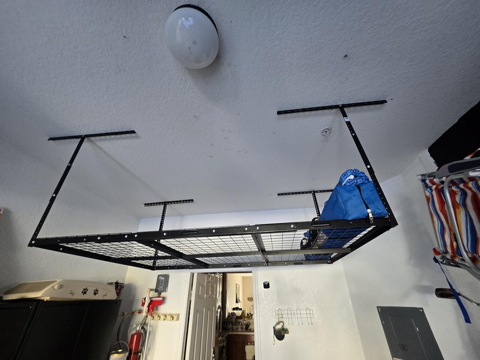 4x8ft Overhead Ceiling Garage Storage Rack, 750LBS Capacity, Black customer photo 2