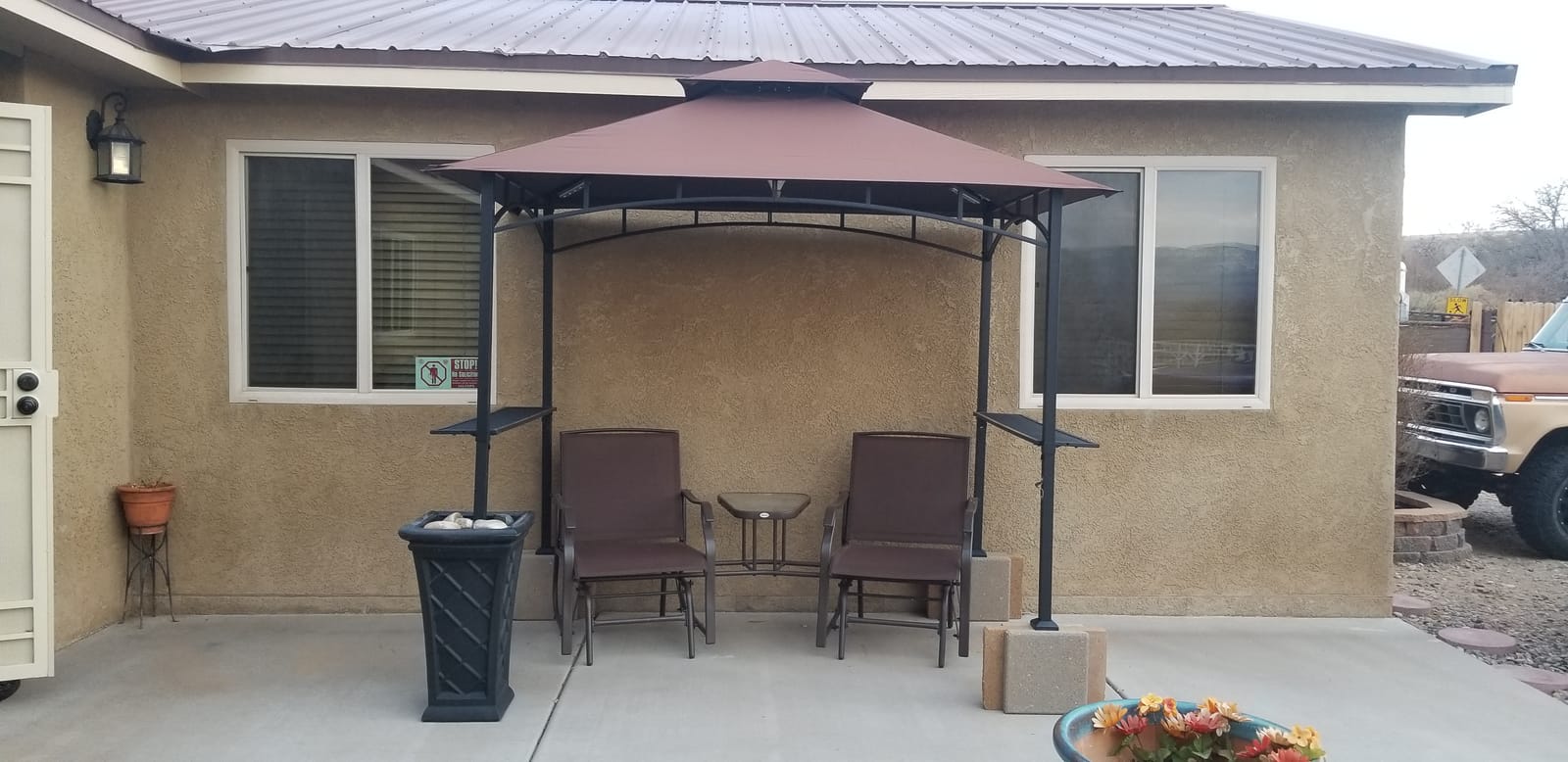 Eurmax USA 5x8 Grill Gazebo Shelter with Bar Counters & LED Light X2,Khaki customer photo 1