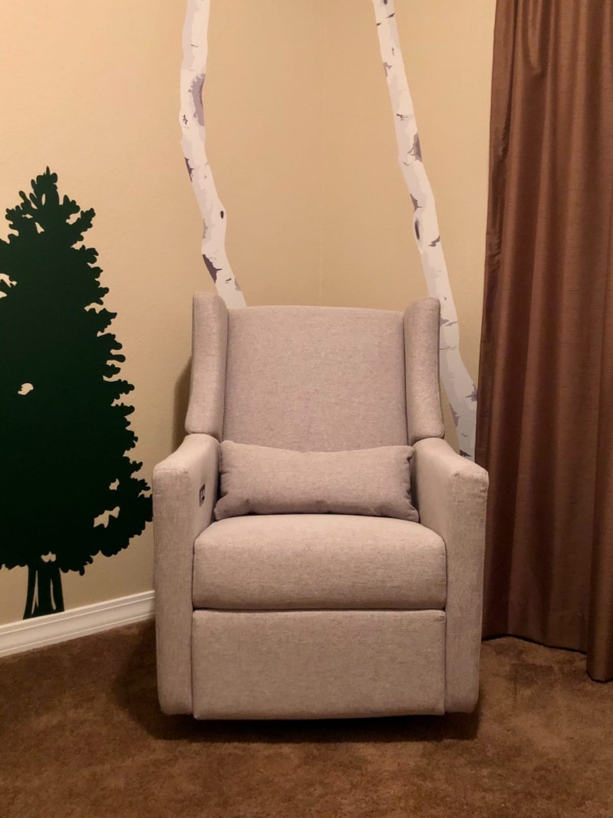 babyletto Kiwi Electric Recliner Glider - Almond Teddy Loop customer photo 1