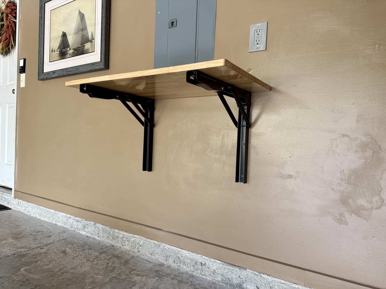 TORACK Heavy Duty Wall Mounted Folding Workbench, Collapsible Wall Table customer photo 2