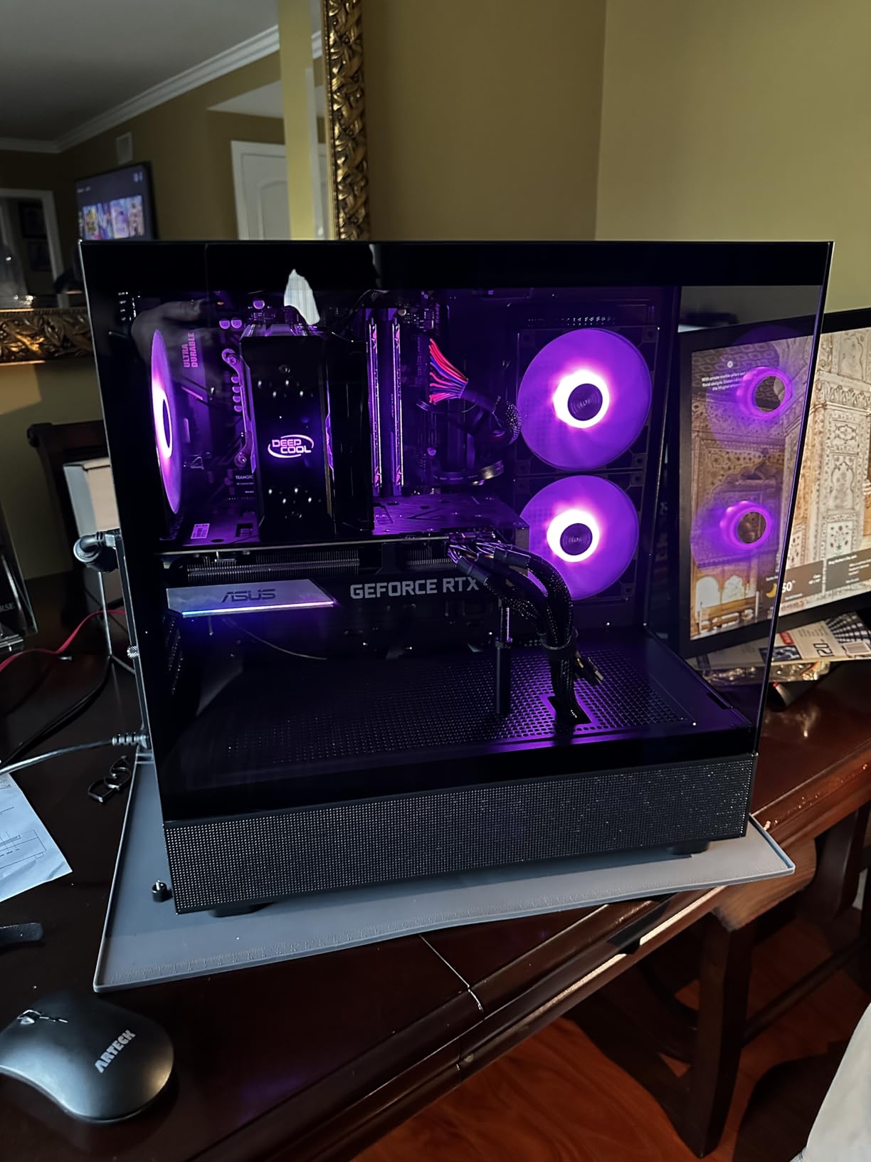 MONTECH XR Panoramic High Airflow ATX PC Case, 3 ARGB PWM Fans, Black customer photo 2