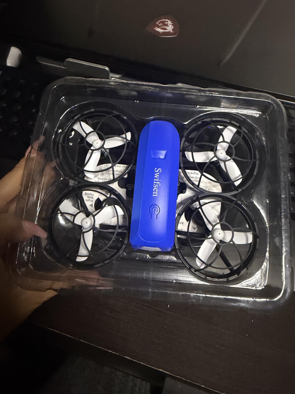Swifsen Kids Drone with Camera & Optical Flow Positioning - Mini RC Quadcopter with Full Protection Guard, 2 Modular Batteries, Colorful LED Lights - Easy to Fly Gift for Boys & Beginners (Upgraded Version). customer photo 1