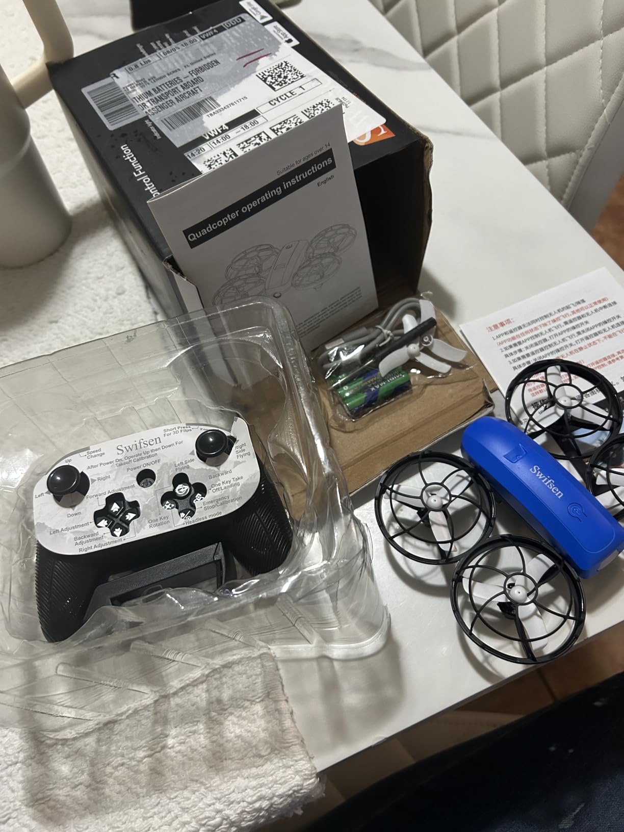 Swifsen Kids Drone with Camera & Optical Flow Positioning - Mini RC Quadcopter with Full Protection Guard, 2 Modular Batteries, Colorful LED Lights - Easy to Fly Gift for Boys & Beginners (Upgraded Version). customer photo 2