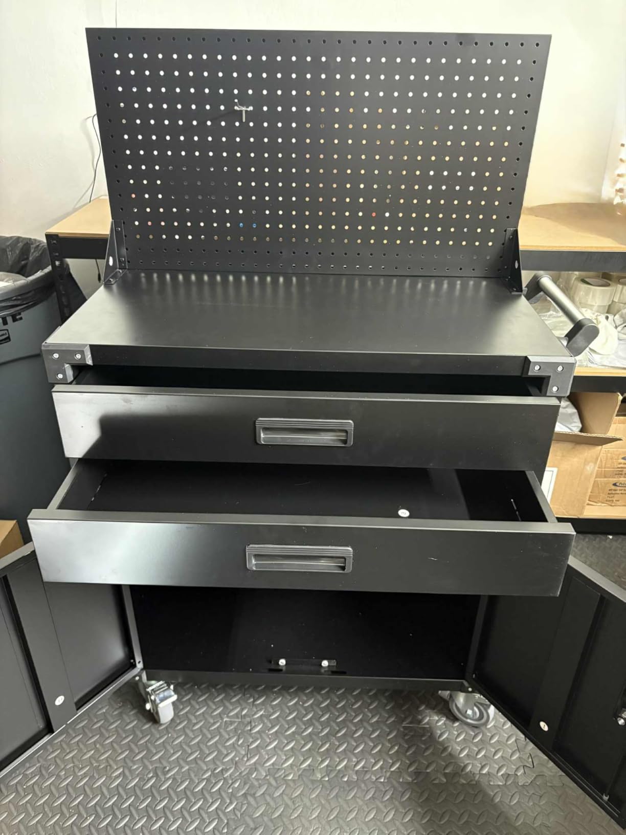Work Benches for Garage with Drawers(Black,31.8''x16.5''x52'') customer photo 1