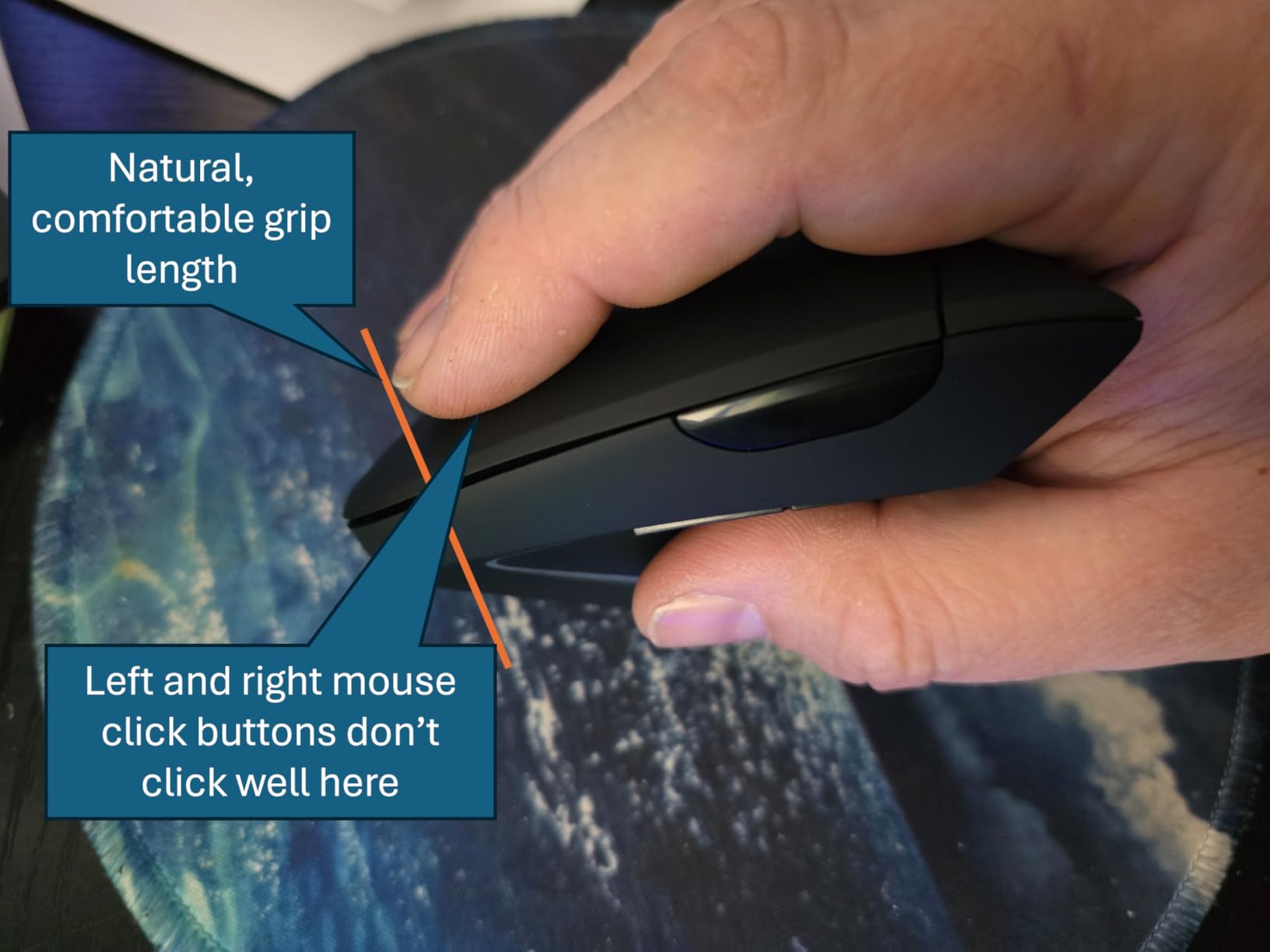 TECKNET Ergonomic Mouse, 4800 DPI Wireless Bluetooth Vertical, 3-Device customer photo 1