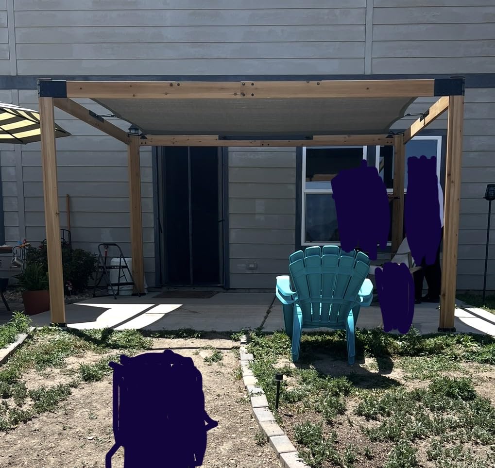 Backyard Discovery Brendan 12' x 10' Modern Cedar Wood Pergola Kit with Heavy-Duty Sun Shade Sail Screen Canopy, PowerPort, High-Wind Rating for Outdoor Patio, Garden, Deck, and Entertaining customer photo 1