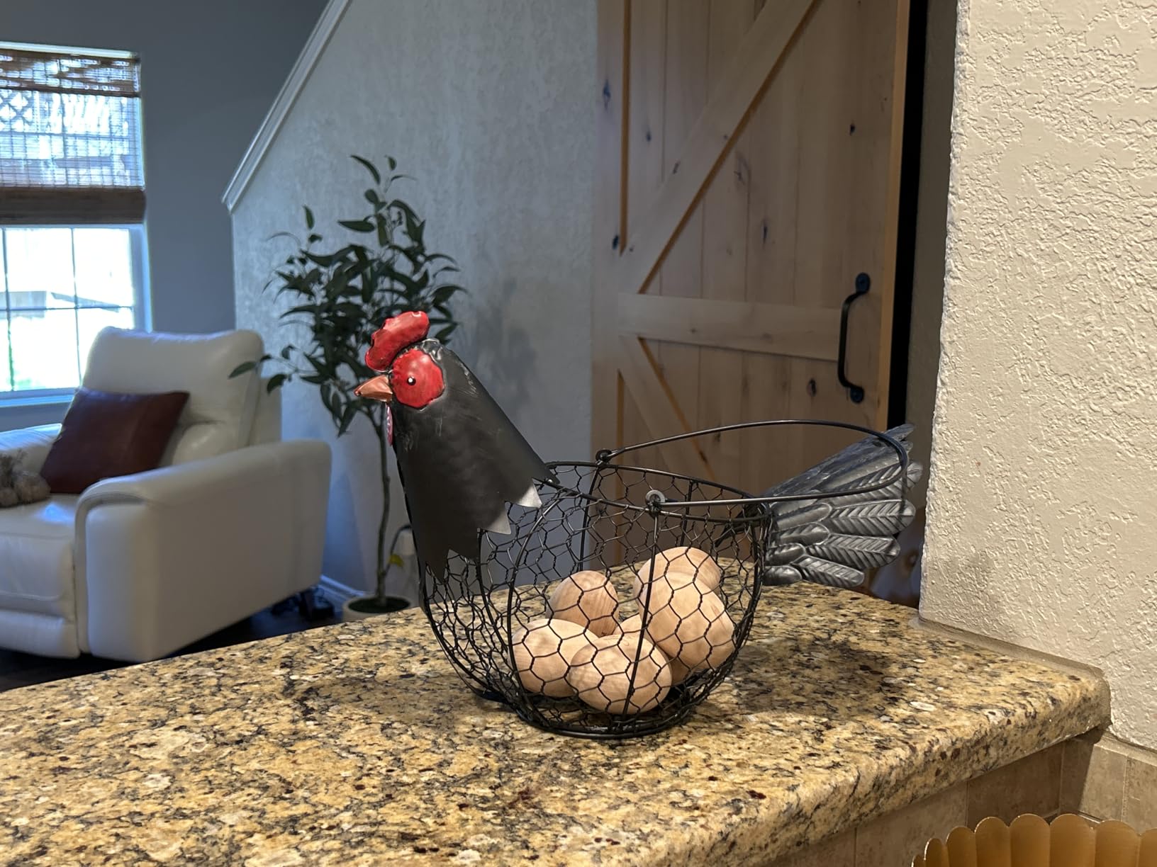 Chicken Egg Collecting Basket,Metal Wire Eggs Holder Bowl with Handle customer photo 2