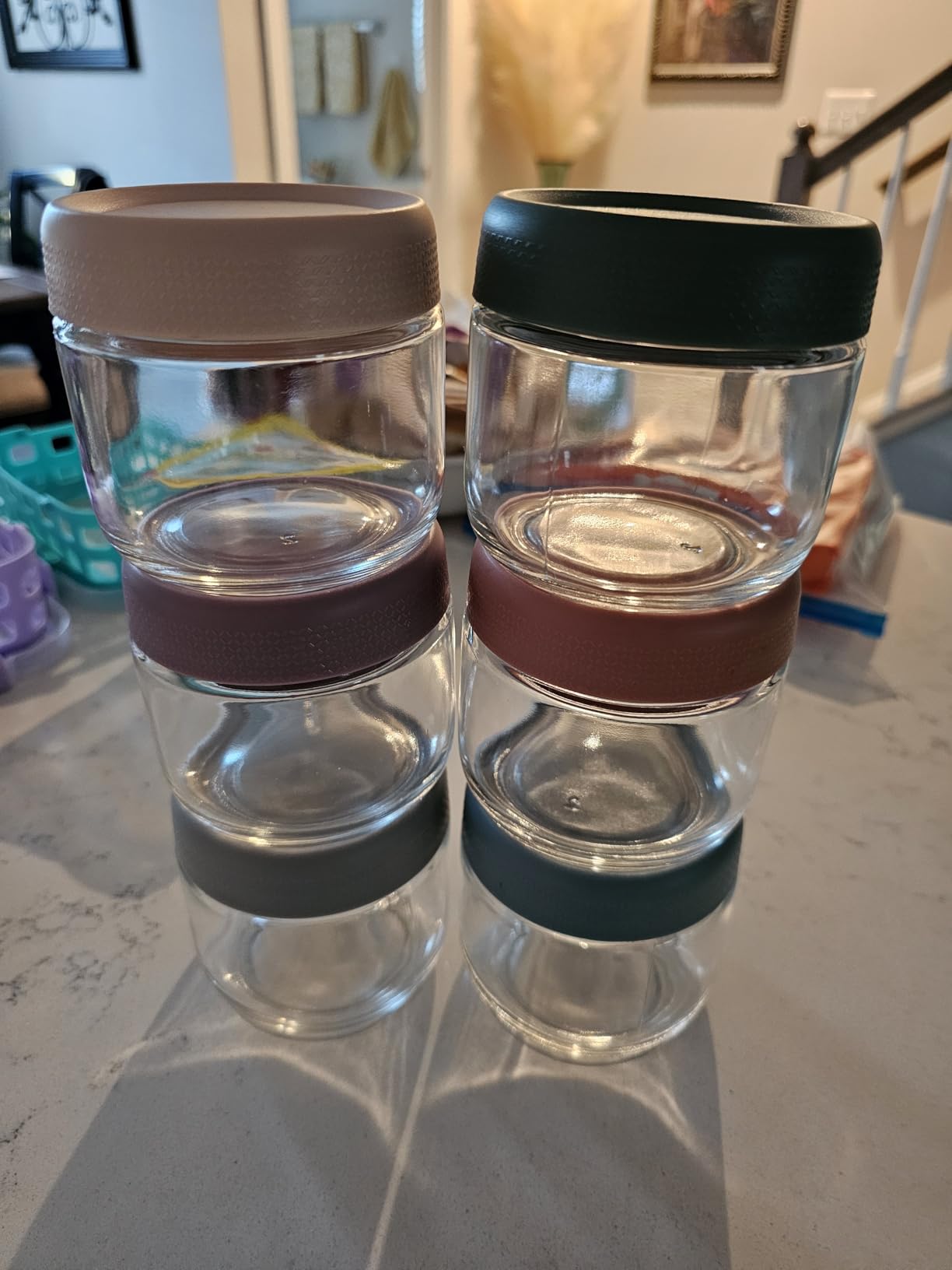 NETANY 6 Pack 4 oz Glass Baby jars with Airtight Lids, Glass Baby Food Storage Containers,Overnight Oats Containers with Lids | Microwave, Dishwasher & Freezer Safe | Includes 10 Labels customer photo 1
