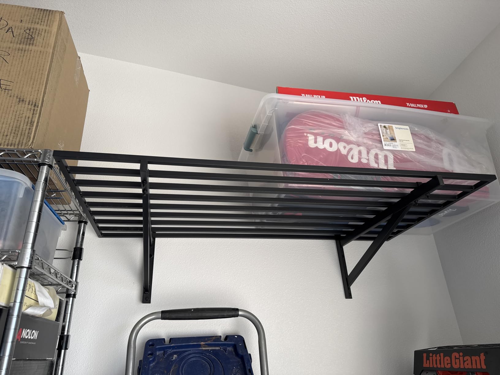 Jusgym 4 Pack Wall Mounted Garage Shelving, 2x3ft, 1400lbs Integrated Grid customer photo 2