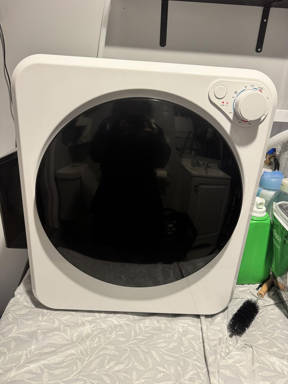 1.5 Cu.Ft Portable Clothes Dryer, 800W Fast Drying Front Load Laundry Dryer with 5 Mode, Mini Electric Clothing Dryer with Stainless Steel Tub, Compact Machine for Apartment, Home, Dorm customer photo 1