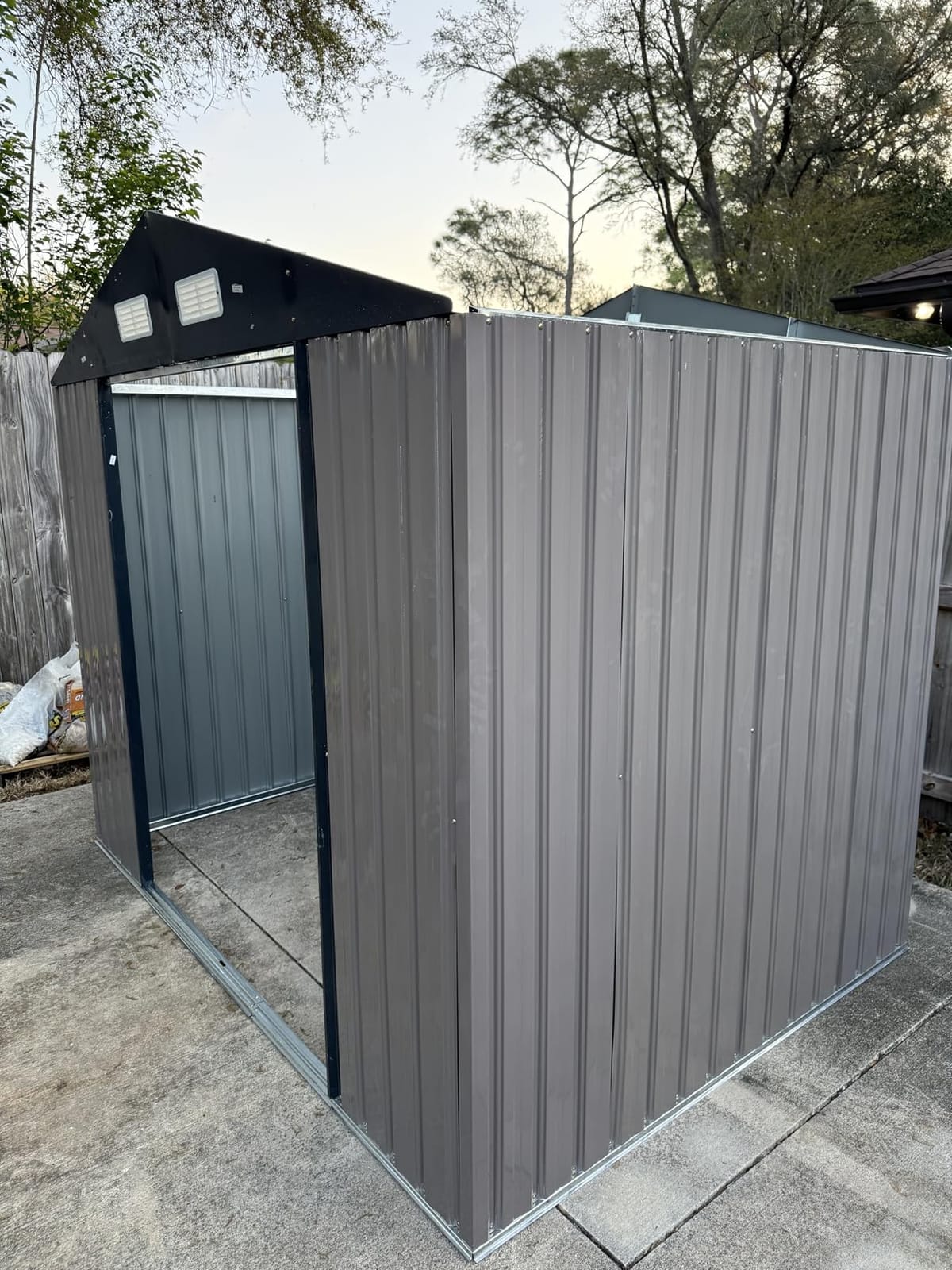 Aoxun 8'x6' Shed with Floor Galvanized Steel Outdoor Storage Shed Brown customer photo 2