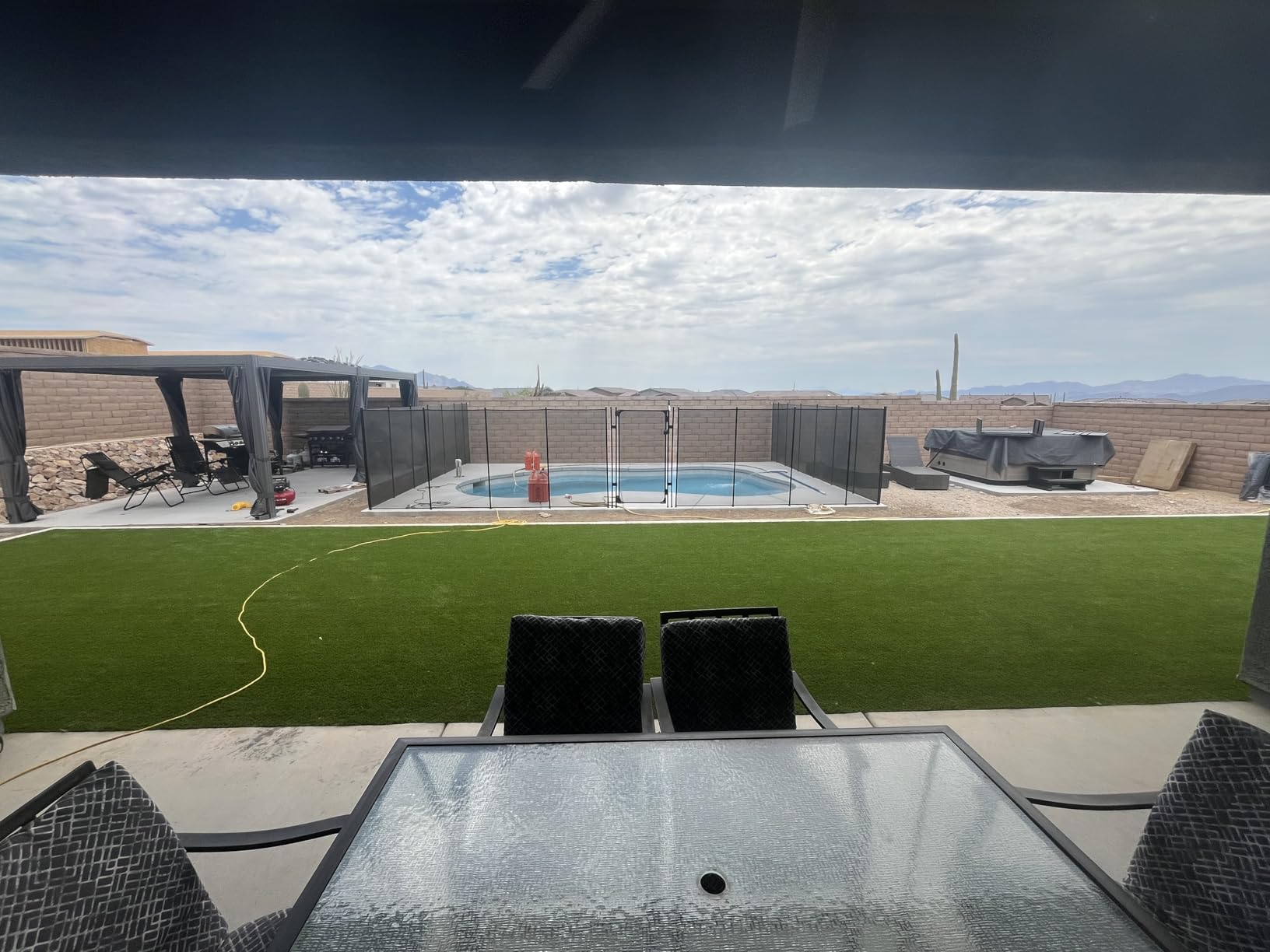 Domi Outdoor Pergola 10' x 12', Aluminum Louvered Pergola with Adjustable Louvers, Full Aluminum Frame, Built-in Gutter System, Modern Patio Gazebo for Deck Garden Patio, Brown customer photo 1