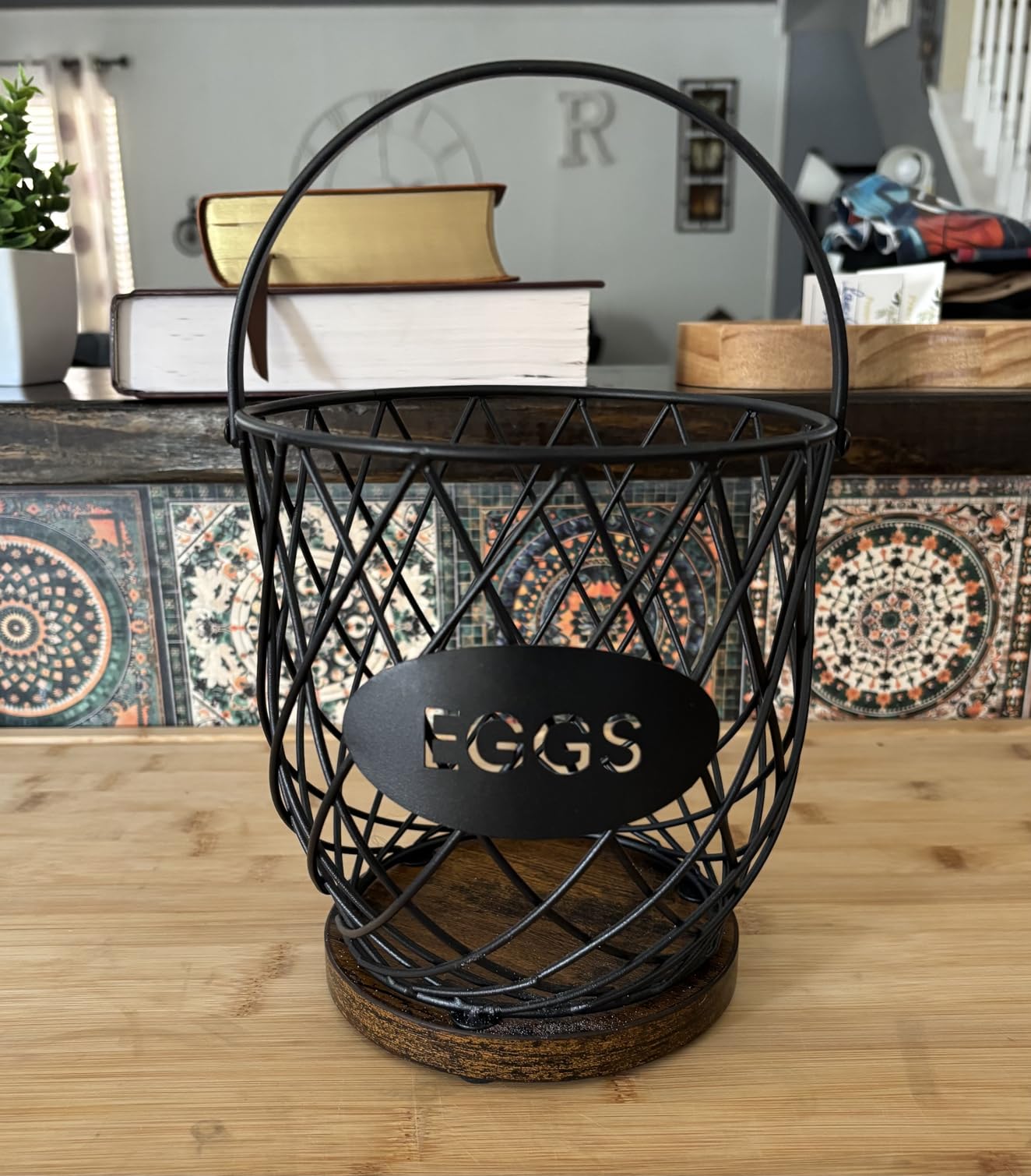 Chicken Egg Basket for Gathering Fresh Eggs, Wire Egg Collecting Basket customer photo 1
