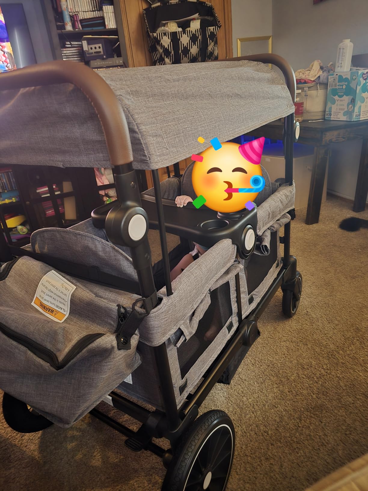 TODEFULL Foldable Wagon Stroller for 2 Kids, Stroller Wagon with Canopy customer photo 1