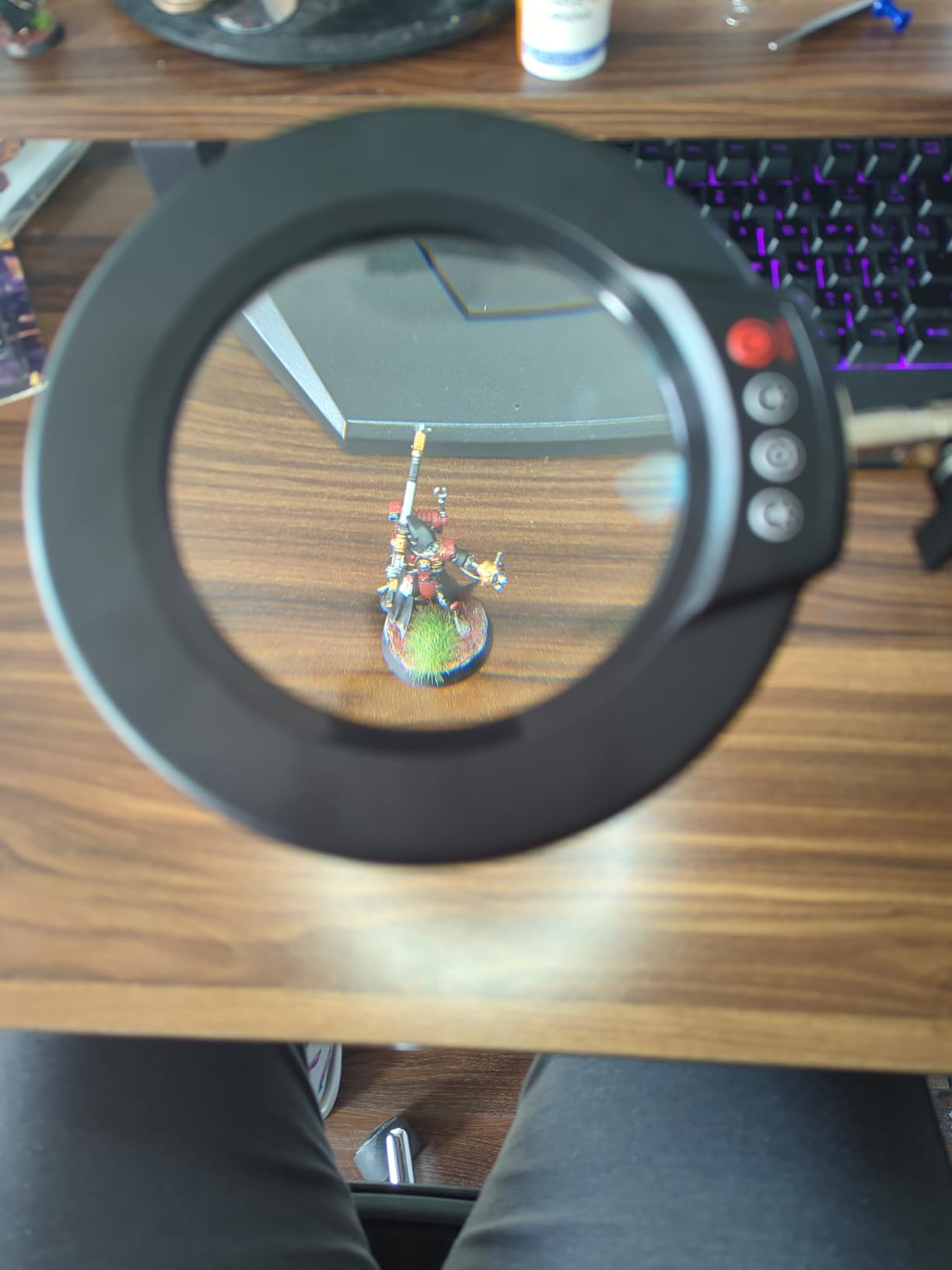 12X Magnifying Glass with Light and Clamp, Extra Long 3 Section Swing Arm customer photo 1