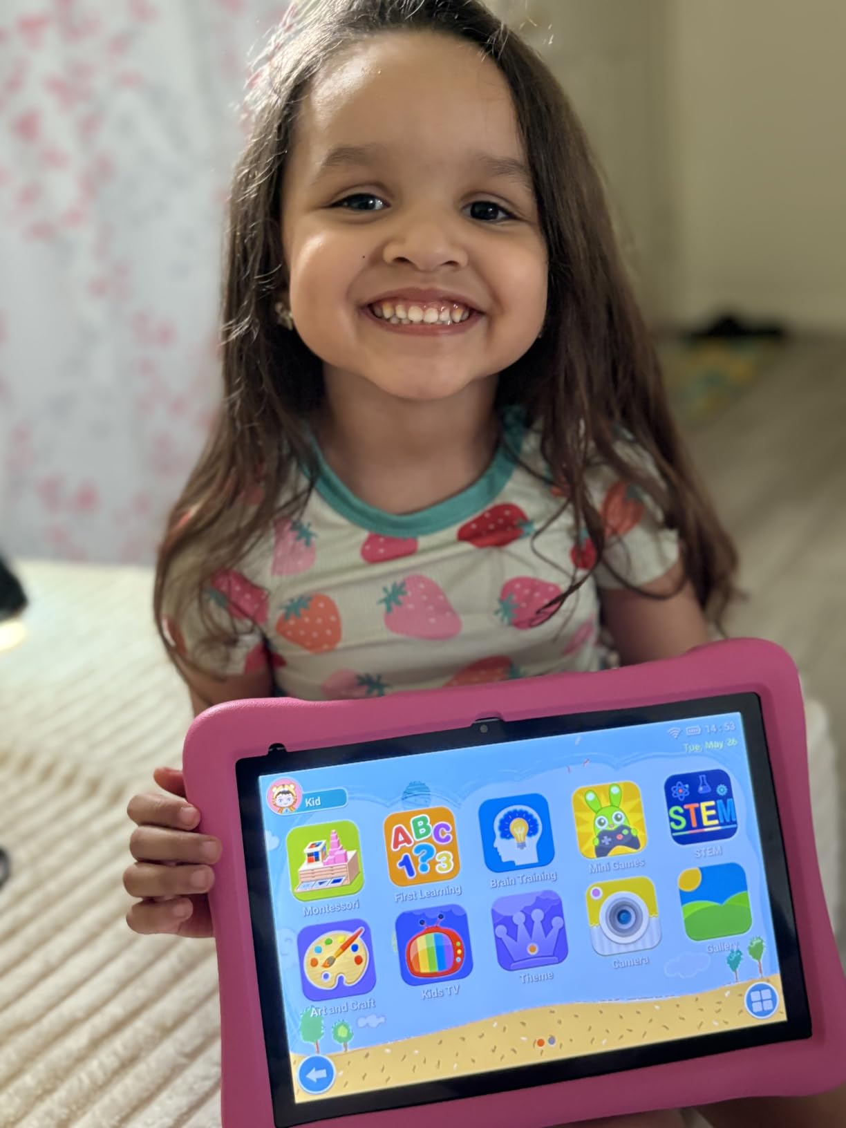 ZZB Kids Tablet 10 Inch, Android 15.0, 8GB (3+5 Extended) RAM, 32GB ROM (Expandable to 1TB), Dual Camera, 6000mAh, Preloaded with Kid-Friendly Apps, Tablet with Case,Android Tablets for Kids (Pink) customer photo 1
