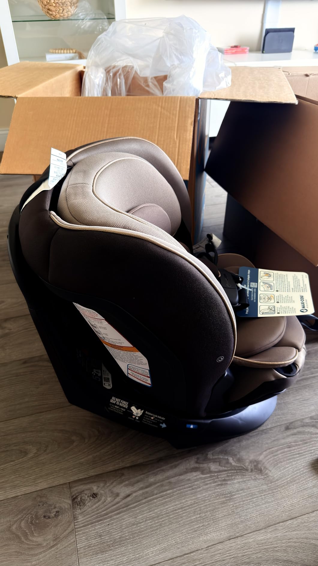 Maxi-Cosi Andi 360 Rotating All-in-One Baby Convertible Car Seat, Rear-Facing, Forward Facing Car Seat, Infant Toddler Booster, Easy Rotation, Tension System, Harness Adjust, Escargot customer photo 1