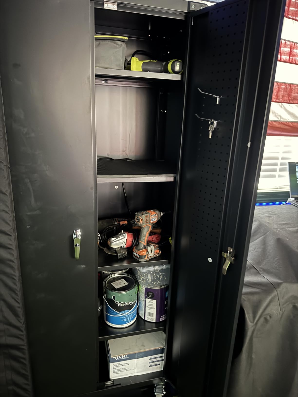 71-Inch Garage Storage Cabinet with 2 Drawers, Wheels and Pegboard customer photo 2