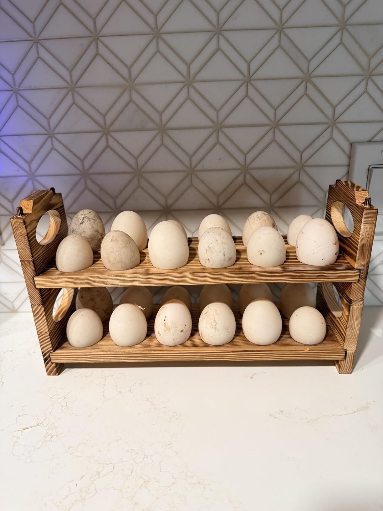Round Egg Basket for Gathering Fresh Eggs, Metal customer photo 2