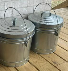 Galvanized Steel Locking Lid Trash Can - 6-Gallon Rodent-Proof Outdoor Storage Bin with Weather-Resistant Lid, Pet Food, Bird Seed, Charcoal Storage, Heavy Duty Metal Can customer photo 2