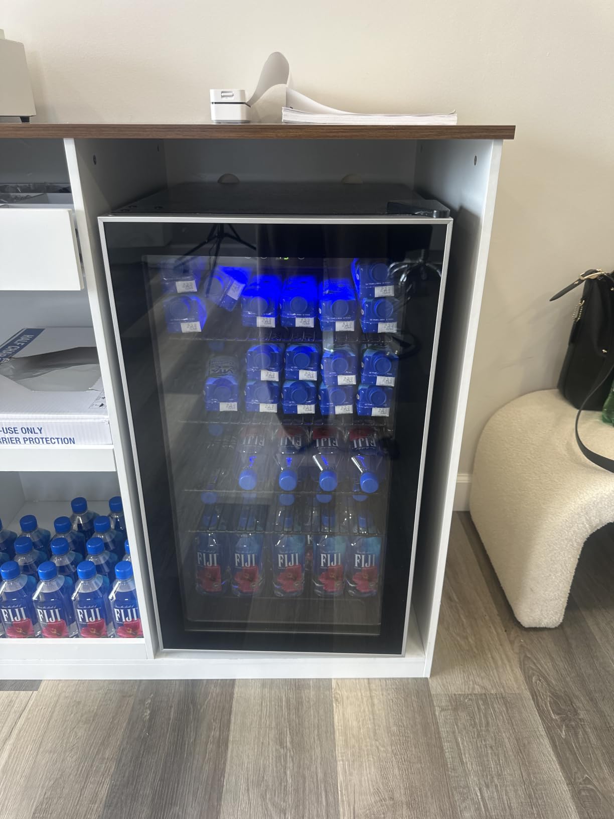 Electactic Wine Cooler 37 Bottle Freestanding Fridge with Stainless Steel Reversible Glass Door, 145 Can Beverage Refrigerator Quiet Compressor for Home Kitchen Bar, 4.5 Cu.ft Silver customer photo 2