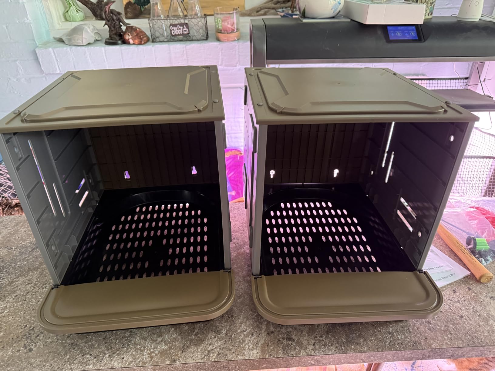 Chicken Nesting Box, 2 Compartment Nesting Boxes for Chickens, Large Chicken Laying Boxes for Egg Collection & Hen on Nest, Roll Away Nesting Boxes Chicken (Extra Large) customer photo 1