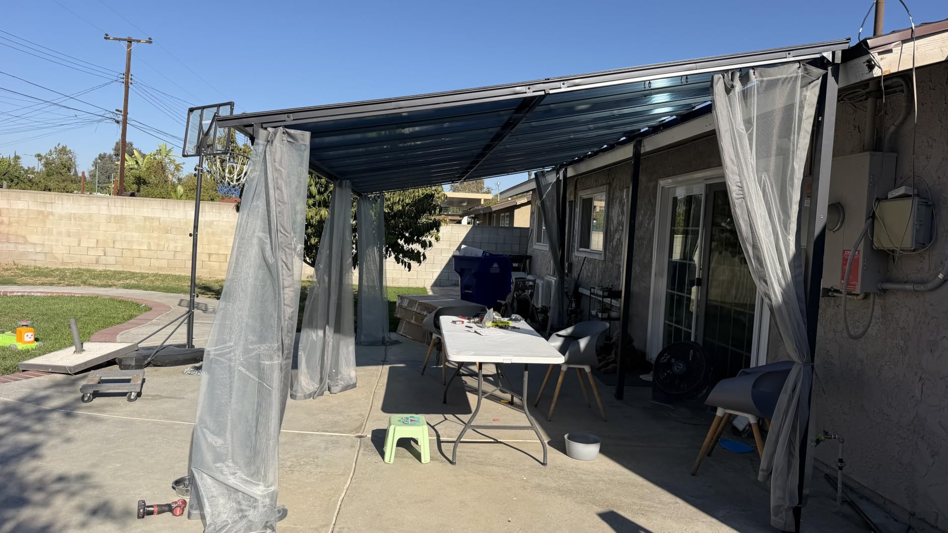Aoxun Hardtop Gazebo 5 x 8 FT, Outdoor Metal Hard Top Gazebo,Grill Gazebo Permanent BBQ Pavilion with Galvanized Steel Roof, Aluminum Pavilion with Shelves for Lawn, Garden, Patio, Backyard customer photo 1