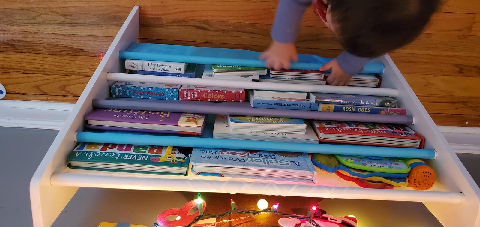 SONGMICS Kids Bookshelf, 4-Tier Toddler Bookcase, 24.6 x 9.8 x 23.6 Inch customer photo 1