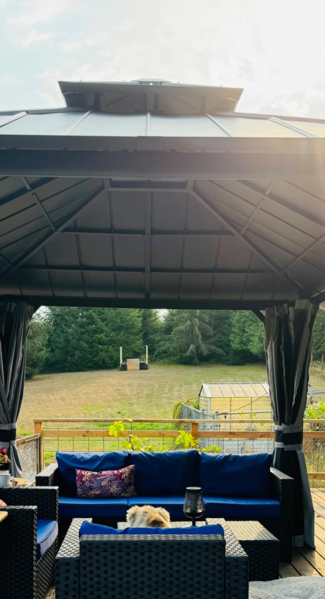 UDPATIO 10'x12' Hardtop Gazebo, Metal Galvanized Steel Double Roof, Grey customer photo 2