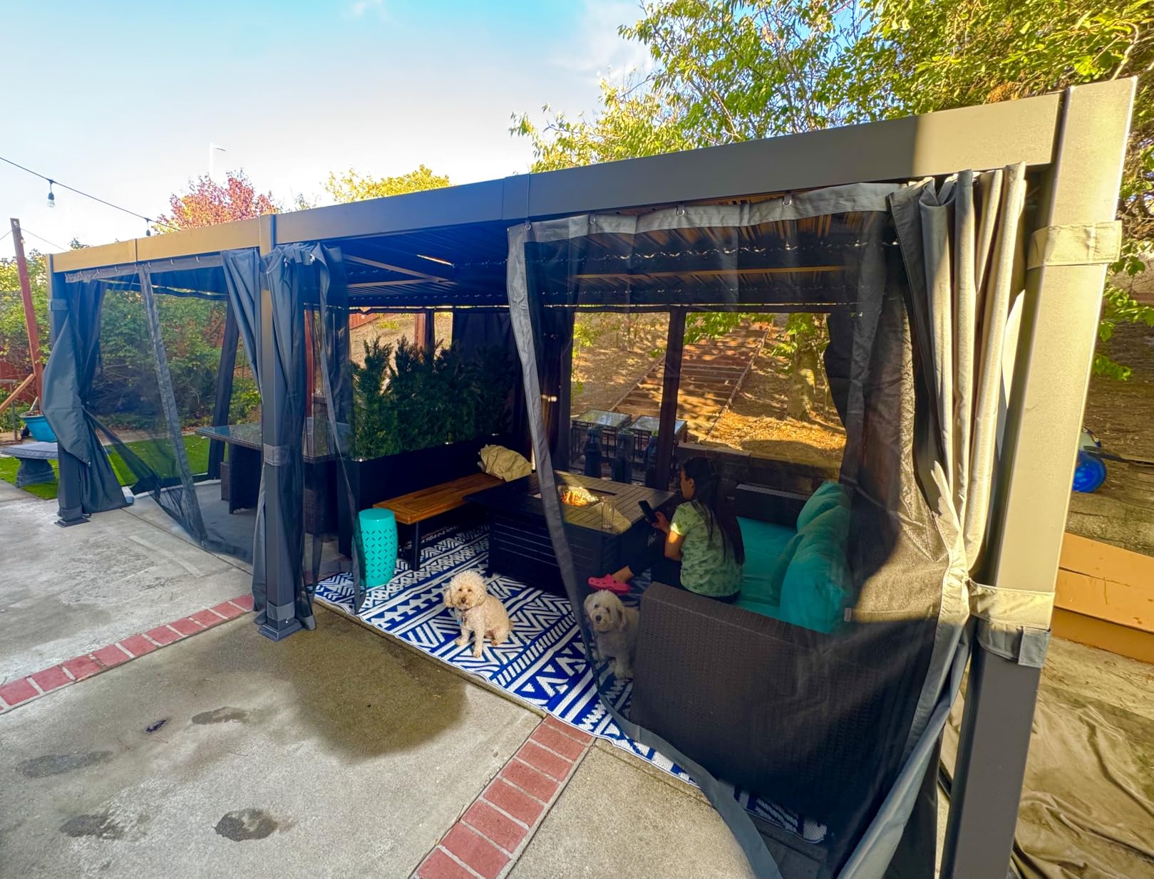 AirWire 10x12 FT Louvered Pergola Dark Gray customer photo 2