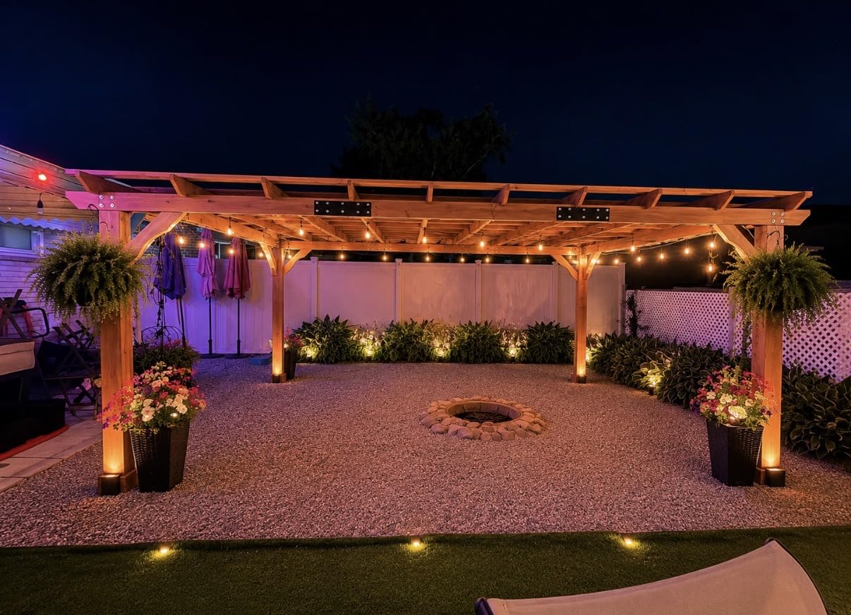 Jocisland 12x16 FT Premium Cedar Wood Pergola with Trellis Roof & Stakes customer photo 1
