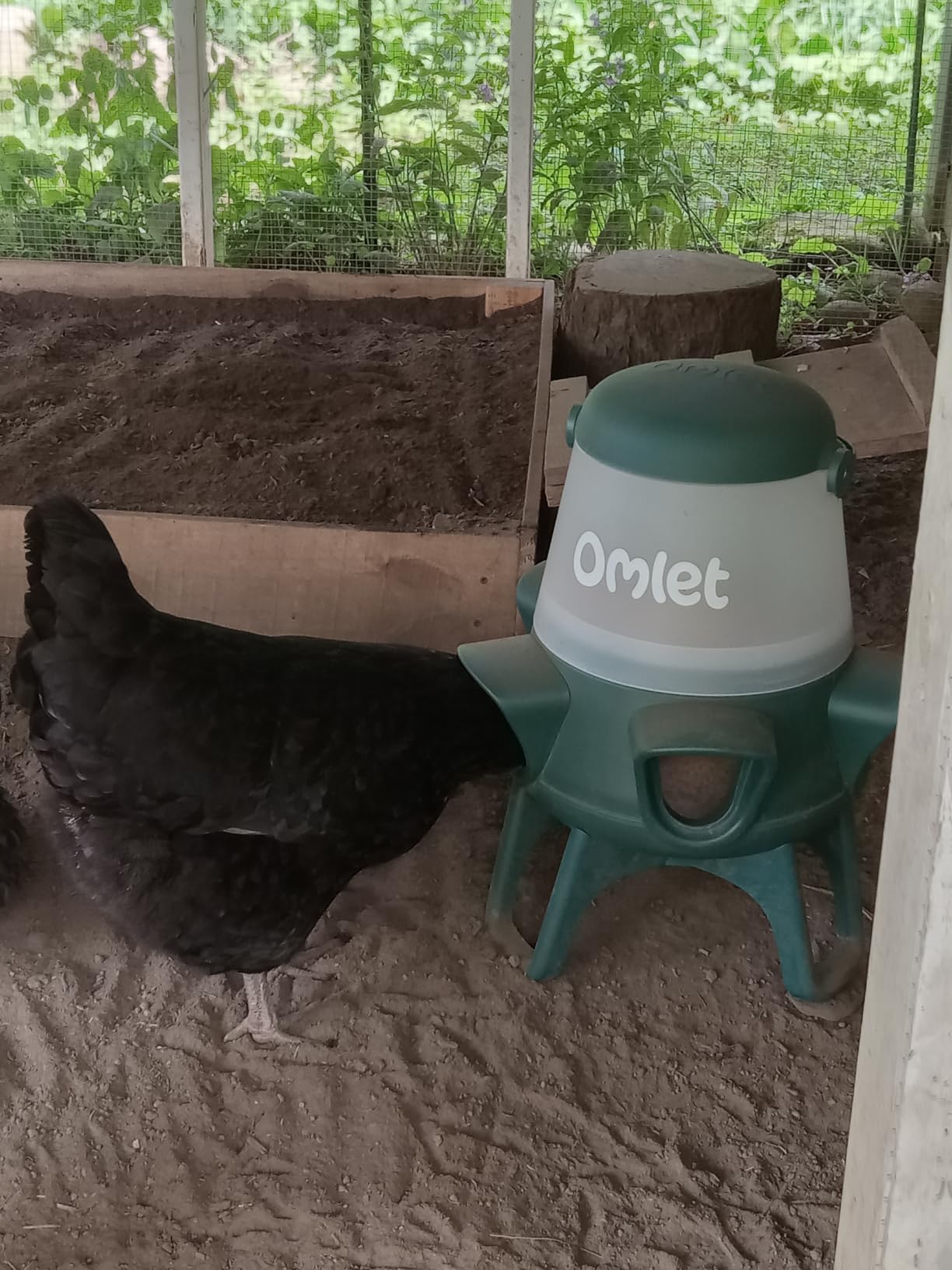 Omlet No Waste Chicken Feeder for Coop | Anti-Spill Poultry Feeder with 3 Feeding Ports | Hanging or Free Standing | Weatherproof | 6lb customer photo 2